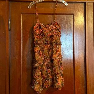 Silk, tiered dress (L)